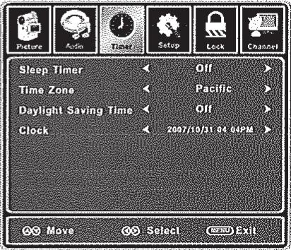 AUDIOVOX JE1909 - Personnalisation des paramètres du TIMER - 1