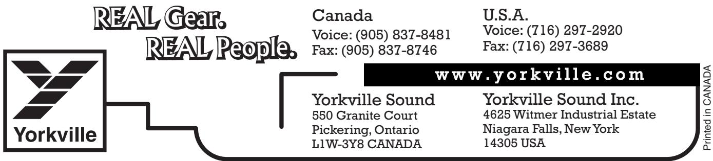 YORKVILLE MP6D - Instructions générales d'opération - 4