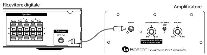 BOSTON ACOUSTICS SOUNDWARE XS 5.1 - Collegamento del subwoofer - 1