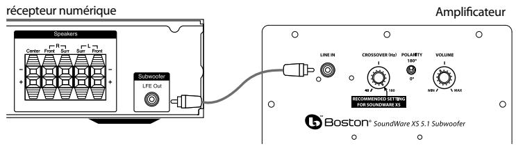 BOSTON ACOUSTICS SOUNDWARE XS 5.1 - Branchements du caisson de basse - 1
