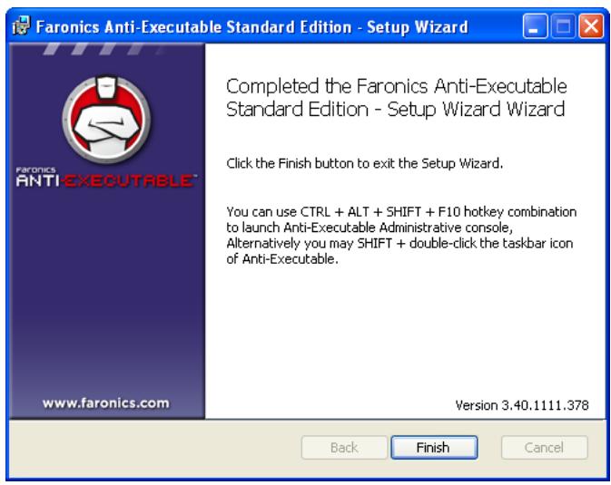 FARONICS ANTI-EXECUTABLE STANDARD - Installation Overview - 7