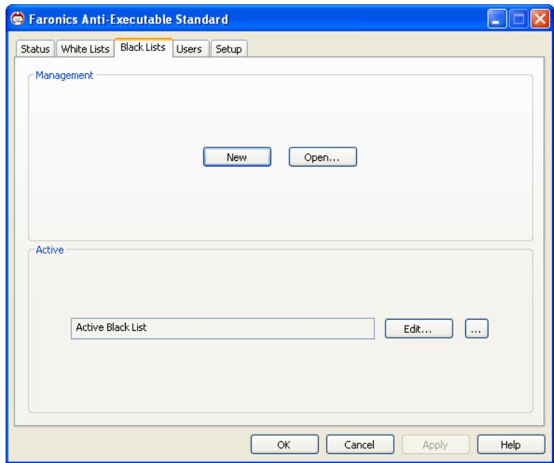 FARONICS ANTI-EXECUTABLE STANDARD - Black List Tab - 1