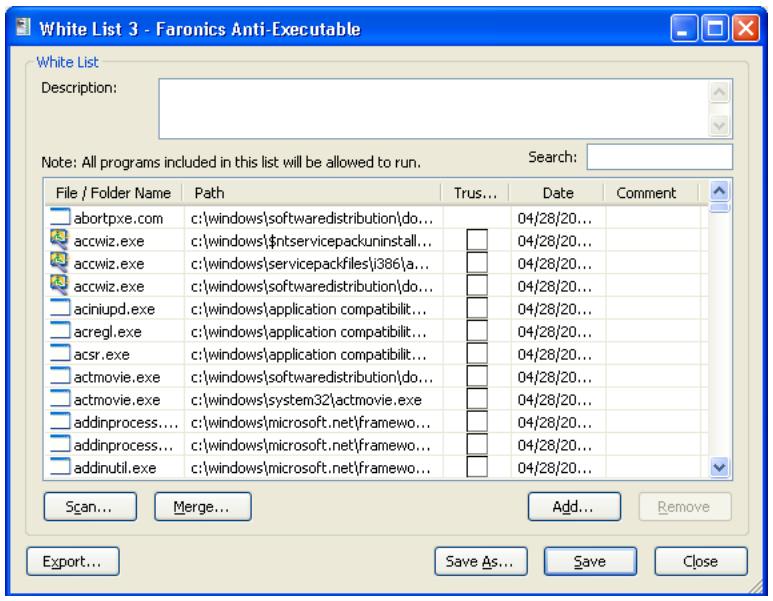 FARONICS ANTI-EXECUTABLE STANDARD - Creating a New White List - 6