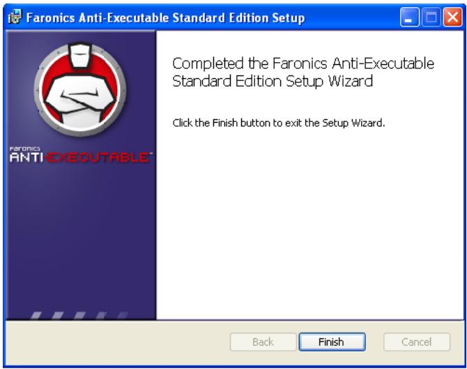 FARONICS ANTI-EXECUTABLE STANDARD - Uninstalling using the Setup Wizard - 5
