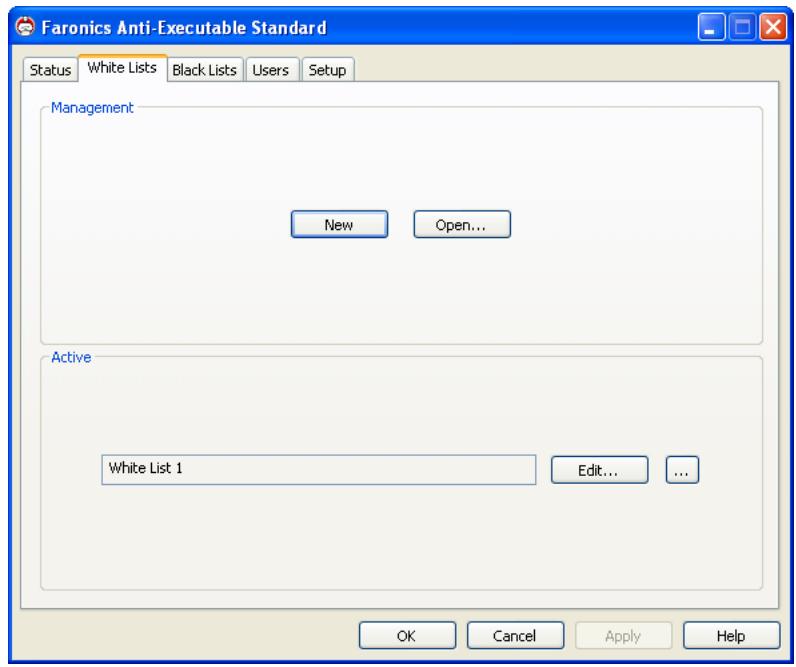FARONICS ANTI-EXECUTABLE STANDARD - White List Tab - 1
