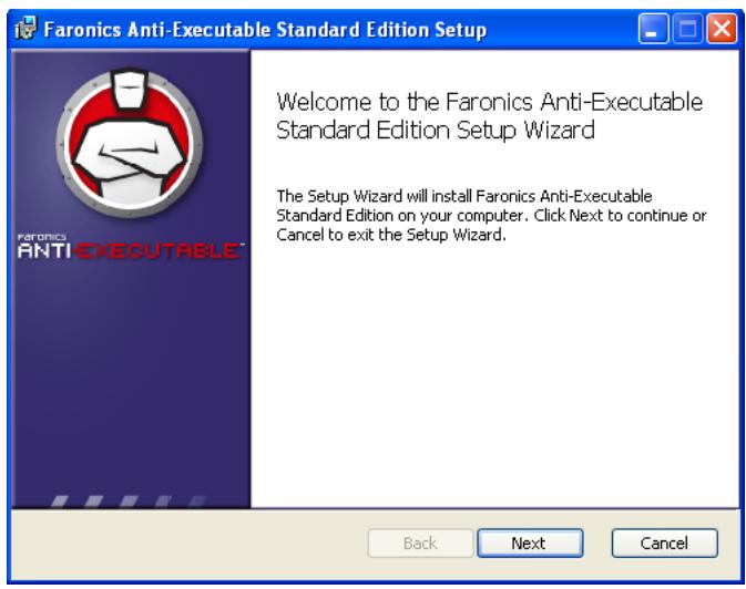 FARONICS ANTI-EXECUTABLE STANDARD - Uninstalling using the Setup Wizard - 2