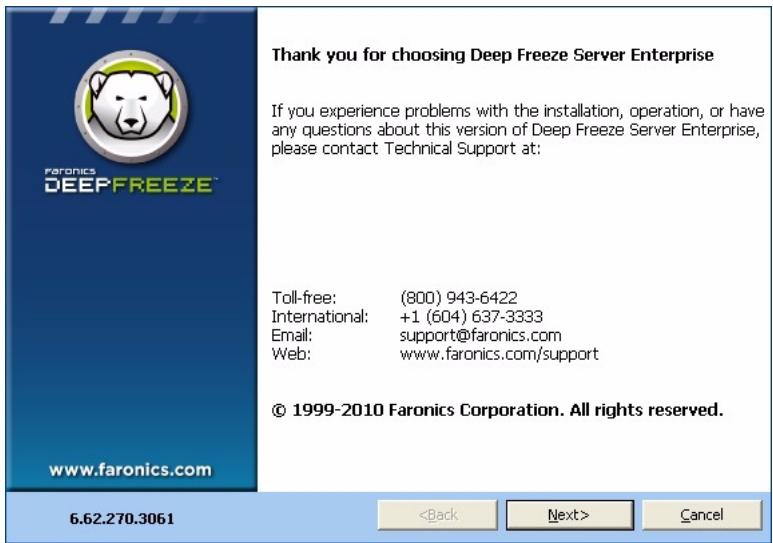 FARONICS DEEP FREEZE SERVER ENTERPRISE - Installing Deep Freeze Server Configuration Administrator and Enterprise Console - 1