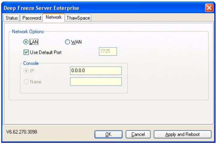 FARONICS DEEP FREEZE SERVER ENTERPRISE - Network Tab - 1