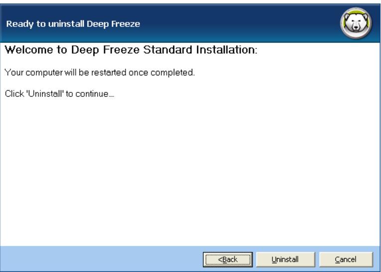 FARONICS DEEP FREEZE STANDARD - Click Next. Click Uninstall. - 1