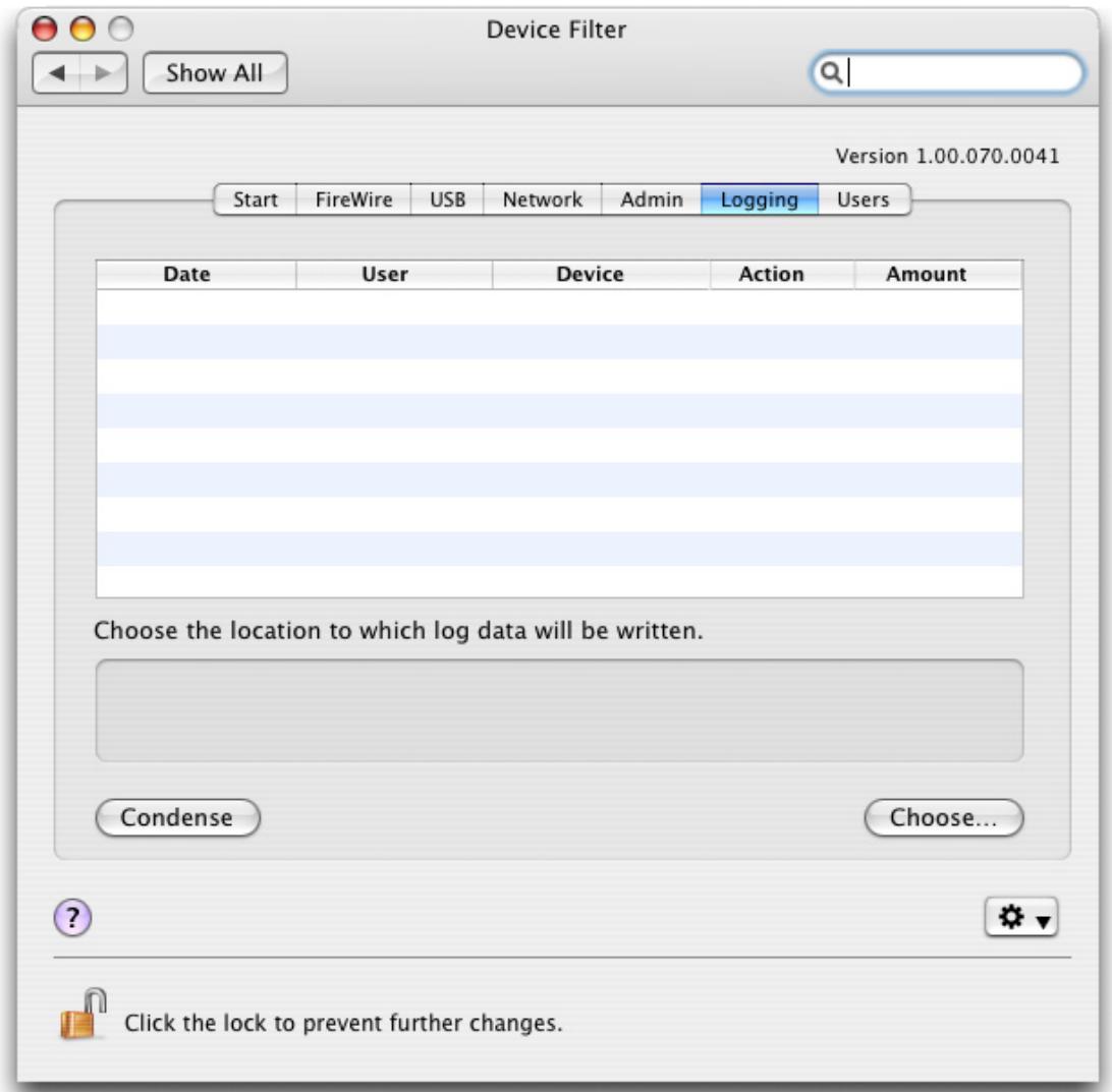 FARONICS DEVICE FILTER MAC - Logging Tab - 1