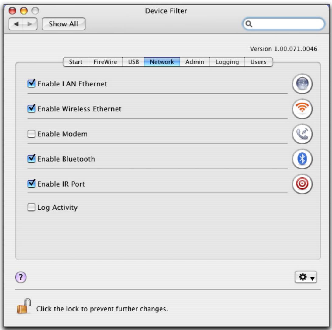 FARONICS DEVICE FILTER MAC - Network Tab - 1