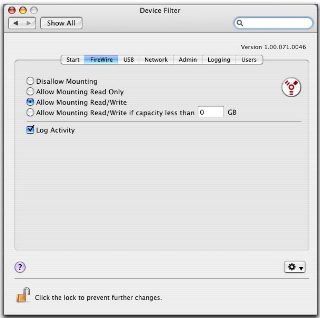 FARONICS DEVICE FILTER MAC - FireWire Tab - 1
