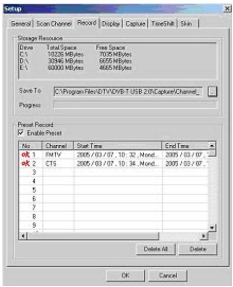 FREECOM DVBT-STICK USB - Recording Setting - 5