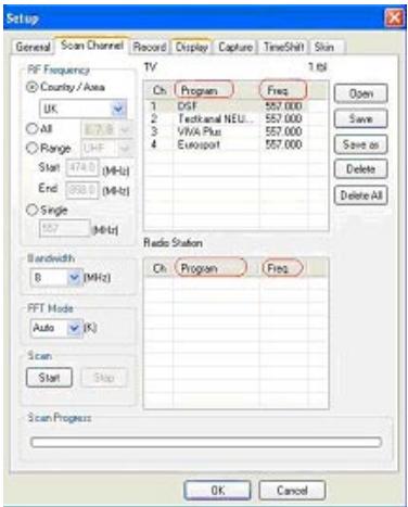 FREECOM DVBT-STICK USB - Channel/ Frequency Sorting - 1