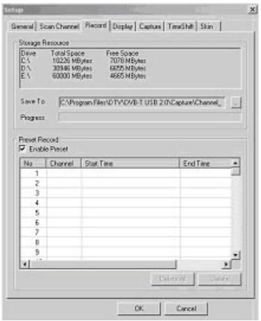 FREECOM DVBT-STICK USB - Recording Setting - 3