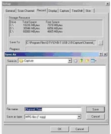 FREECOM DVBT-STICK USB - Recording Setting - 1