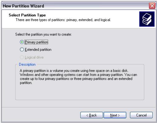 FREECOM FHD-2 - Creating a partition on the FHD-2 under Windows XP / 2000 - 3