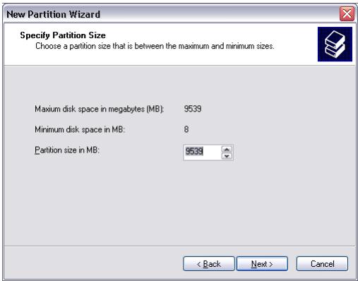 FREECOM FHD-2 - Creating two or more partitions on the FHD-2 under Windows XP / 2000 - 2