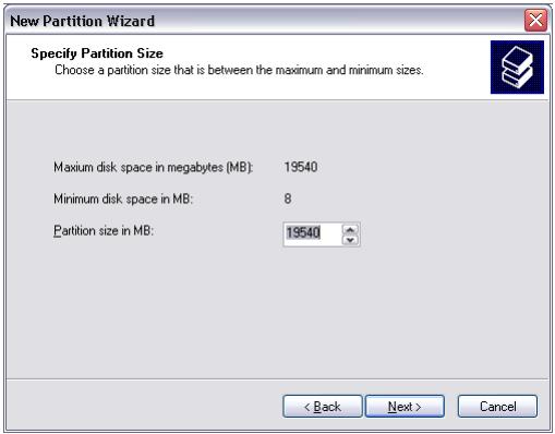 FREECOM FHD-2 - Creating a partition on the FHD-2 under Windows XP / 2000 - 4