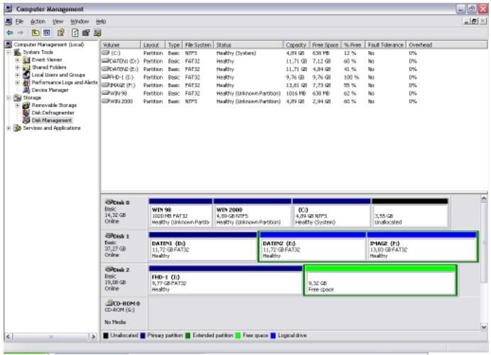 FREECOM FHD-2 - Creating two or more partitions on the FHD-2 under Windows XP / 2000 - 4
