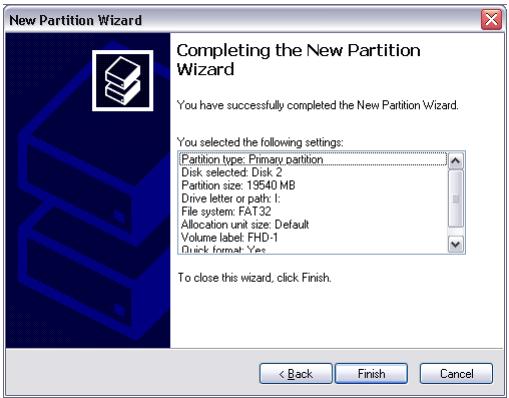 FREECOM FHD-2 - Creating a partition on the FHD-2 under Windows XP / 2000 - 6