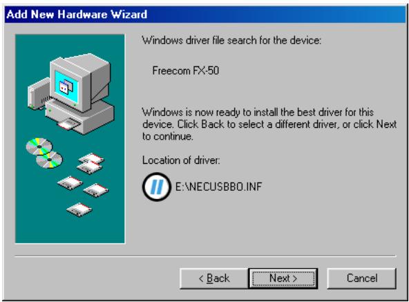 FREECOM FX-50 - Instalación de controlador en entorno Windows 98 SE - 2