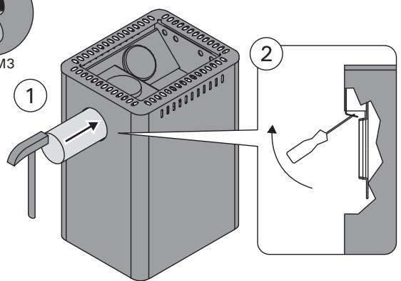 HARVIA 20 BOILER - Anschluss des Ofens an einen gemauerten Rauchfang über die;zähere Anschlussöffnung (Abbildung 9) - 3