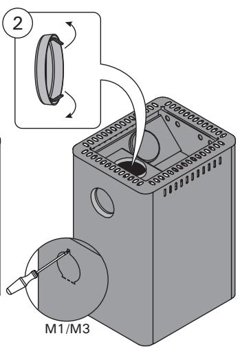HARVIA 20 BOILER - Anschluss des Ofens an einen gemauerten Rauchfang über die obere Anschlussöffnung (Abbildung 10) - 7