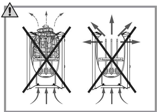 HARVIA BX45E - Beachten Sie beim Platzieren der Steine Folgendes: - 2