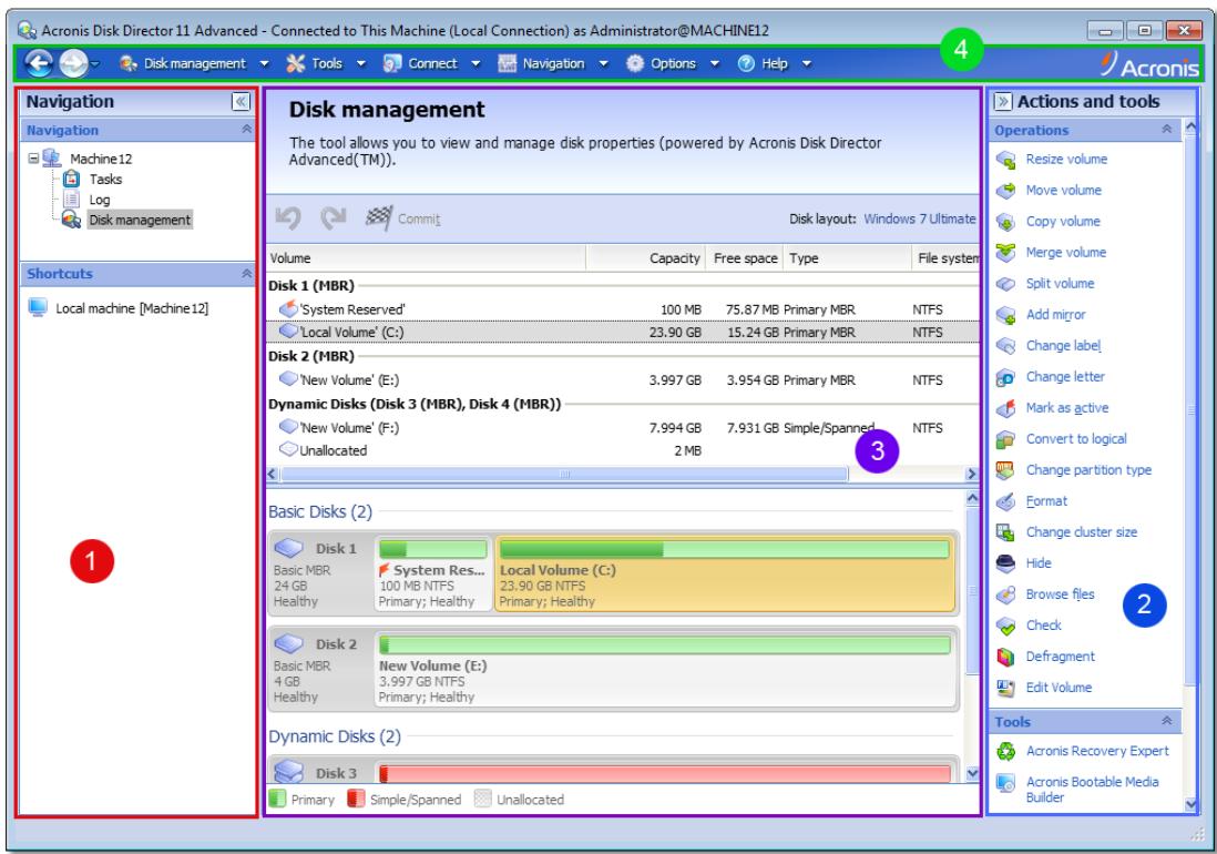 ACRONIS DISK DIRECTOR 11 ADVANCED WORKSTATION - Using the management console - 1