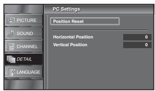 SYLVANIA LC320SLX - Use [Cursor / ] to select the setting you want to adjust, then press [ENTER]. - 2