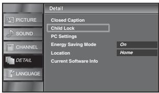 SYLVANIA LC320SLX - Use [Cursor / ] to select "Child Lock", then press [ENTER]. - 2