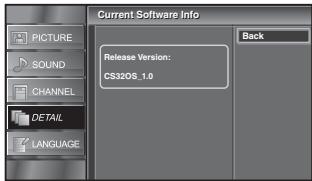 SYLVANIA LC320SLX - Confirm the version of the software currently used. - 1