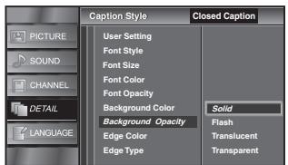 SYLVANIA LC320SSX - Background Opacity - 1