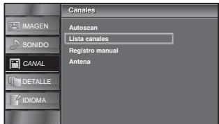 SYLVANIA LC320SSX - Utilice [Cursor / ] para seleccionar "Lista canales", y bajo presione [ENTER]. - 2