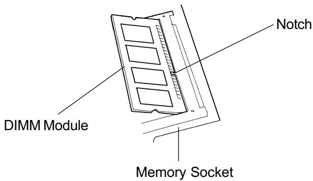 MAXDATA 110T - Installing the DIMM Module In The Expansion Socket - 1