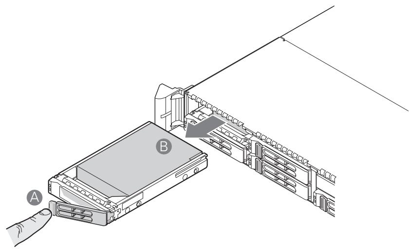 MAXDATA PLATINUM 1600 IR M1 - Installing a SAS or SATA Hot-swap Hard Disk Drive - 1