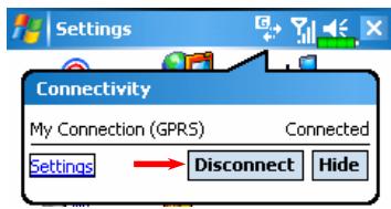E-TEN G500 PLUS - Disconnecting GPRS - 1