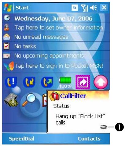 E-TEN G500 PLUS - Tap Programs, Phone, and then Call Filter. - 4