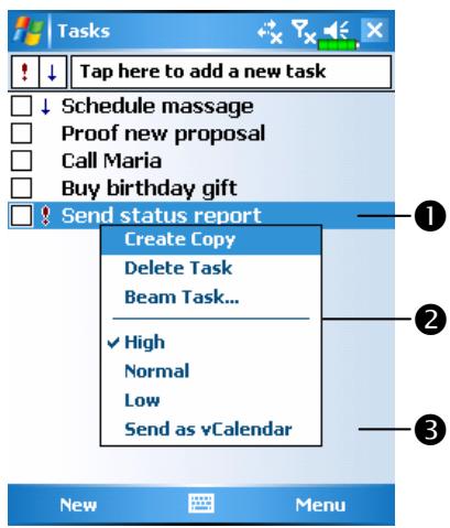 E-TEN G500 PLUS - Pop-up menus - 1
