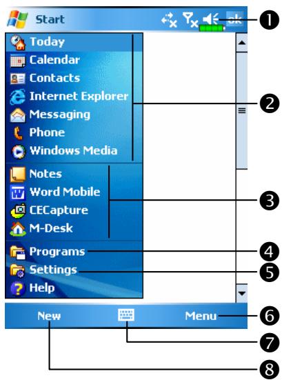 E-TEN G500 PLUS - Navigation Bar and Command Bar - 1