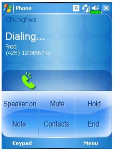 E-TEN G500 PLUS - Turning the Phone On or Off and Making Calls - 4