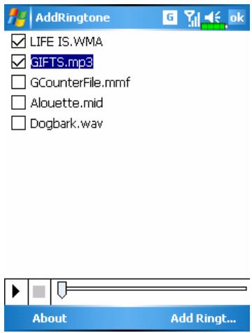 E-TEN G500 PLUS - Add Ringtone - 1