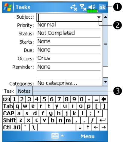 E-TEN M600 - Create a Task - 1