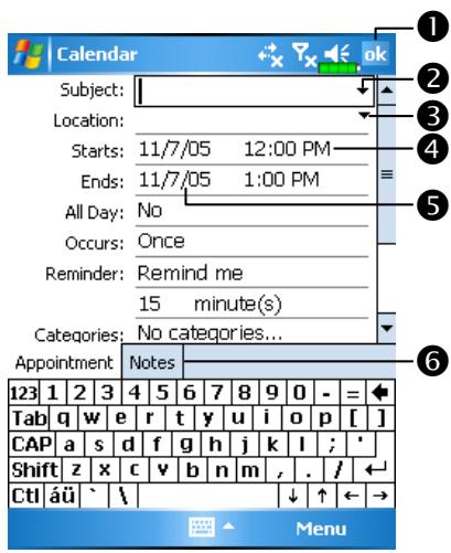 E-TEN M600 - Create an Appointment - 1