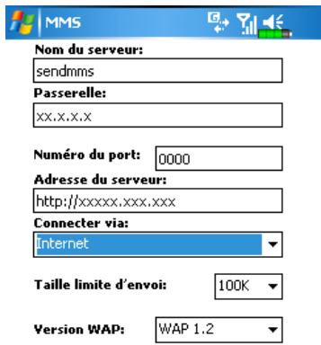 E-TEN G500+ - Configurer la boîte de messagerie MMS - 5