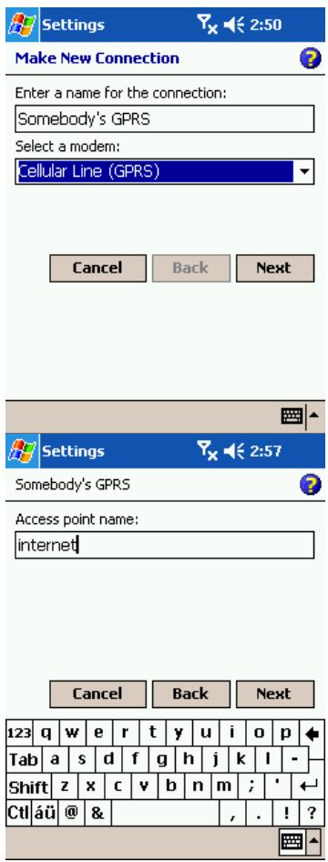 E-TEN P300B - Configure GPRS Connection - 2