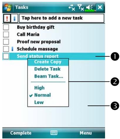 E-TEN X500 - Pop-up menus - 1