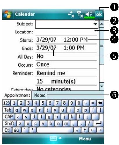 E-TEN X500 - Create an Appointment - 1