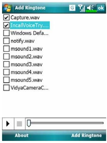 E-TEN X500 - Tap, Programs, Phone, and then Add Ringtone. - 1